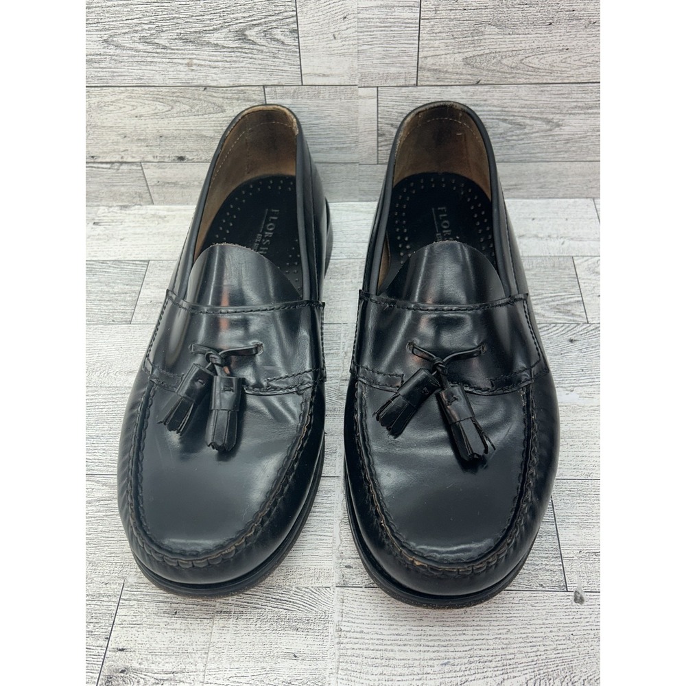Florsheim Black Leather Tassel Loafers 3 times broader! - Picture 2 of 10